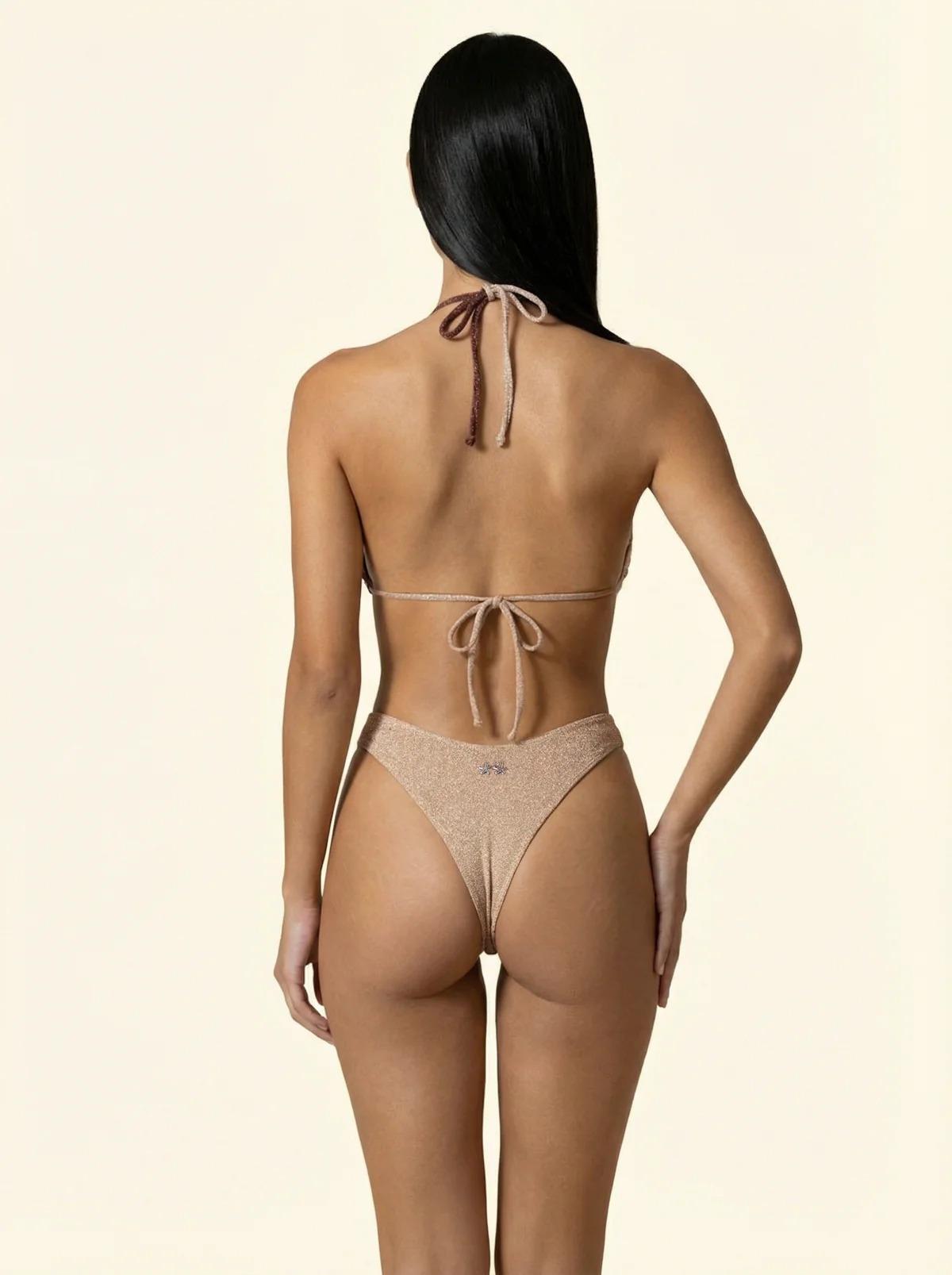 Bikini Donna F**K Triangolo con Slip Americano Fisso Marrone SW1110-BN FK26-SW1110 BN F**K 