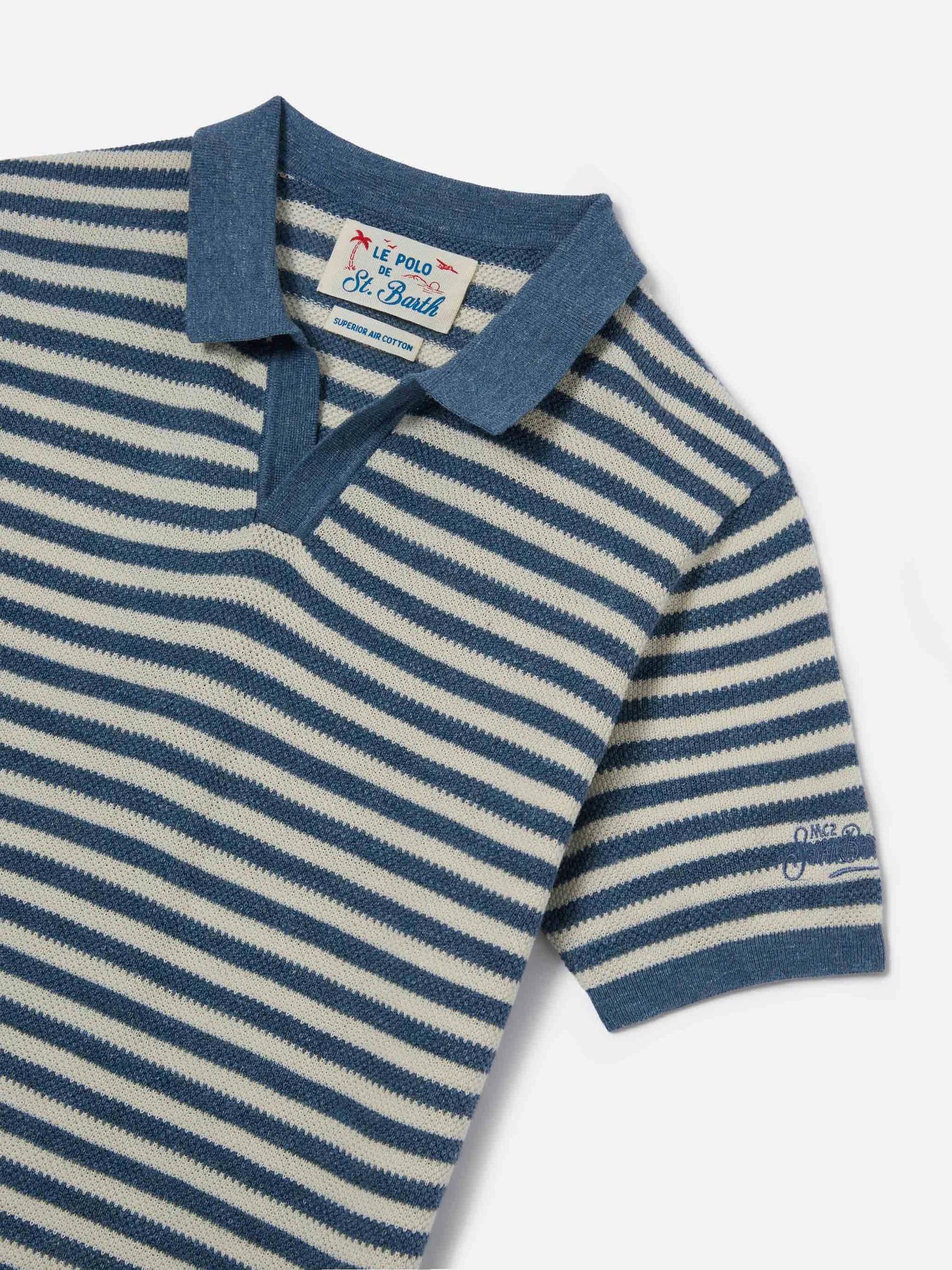 Polo Sloan Jr a righe blu SLO0023 00009L MC2 SAINT BARTH 