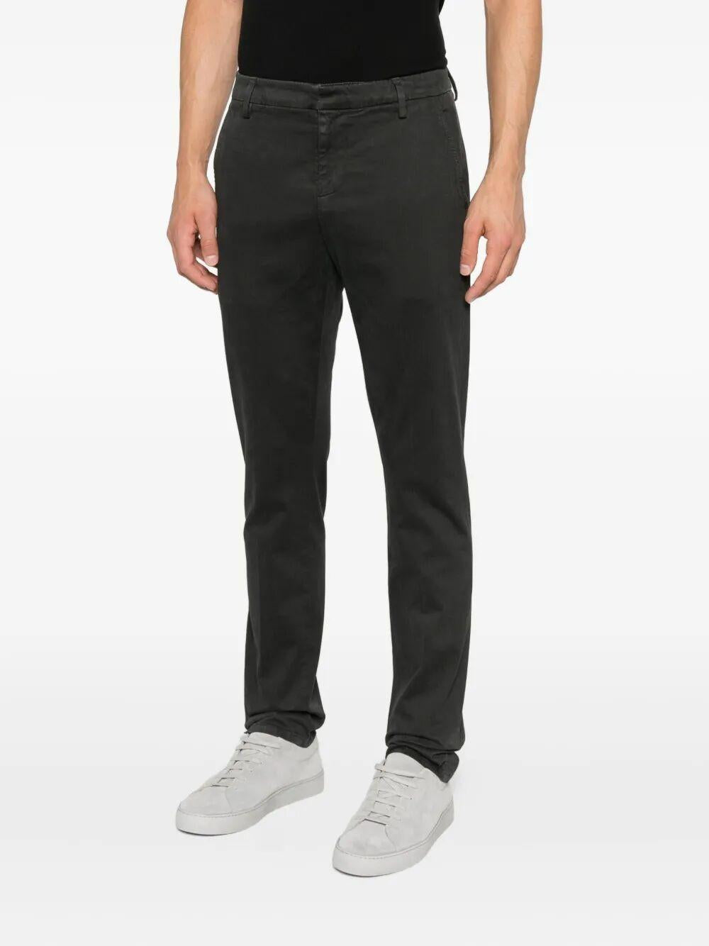 Pantaloni Gaubert Slim In Gabardina Stretch Antracite UP235-GSE043U-PTD 910 DONDUP 