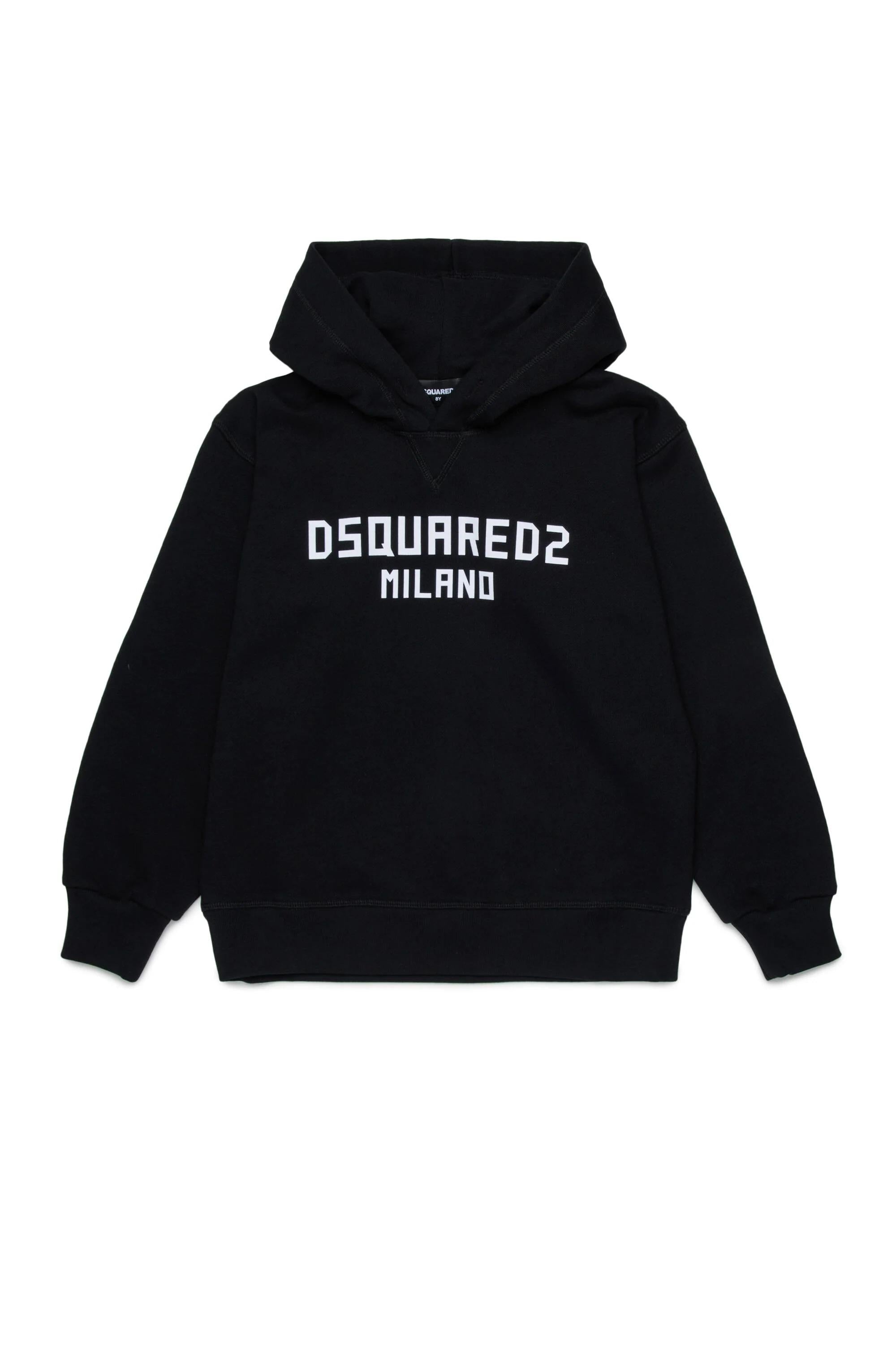 DSQUARED2<BR/>Felpa con cappuccio con logo nera DQ3184-D0A9U DQ900 DSQUARED KID 