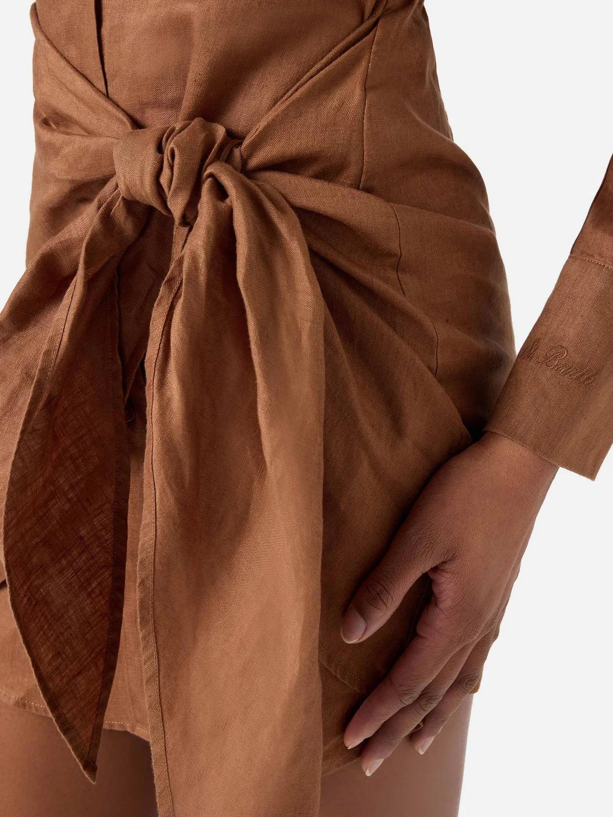 MC2 SAINT BARTH Abito Donna RAVI 00121L LINEN 18 BROWN RVI0001 00121L MC2 SAINT BARTH 