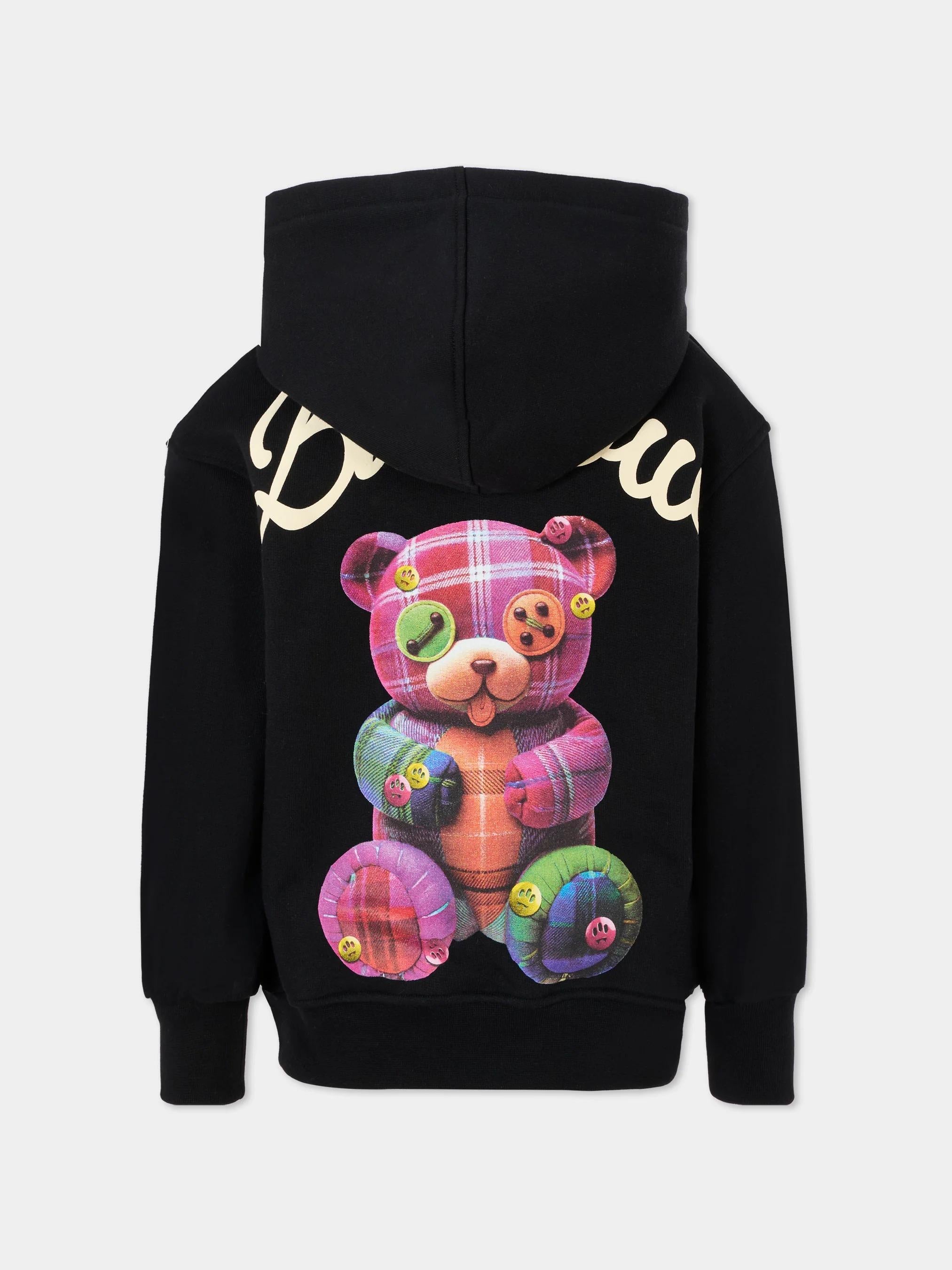 Barrow Felpa nera per bambina con stampa Bear F5BKJGHS131 110 BARROW 
