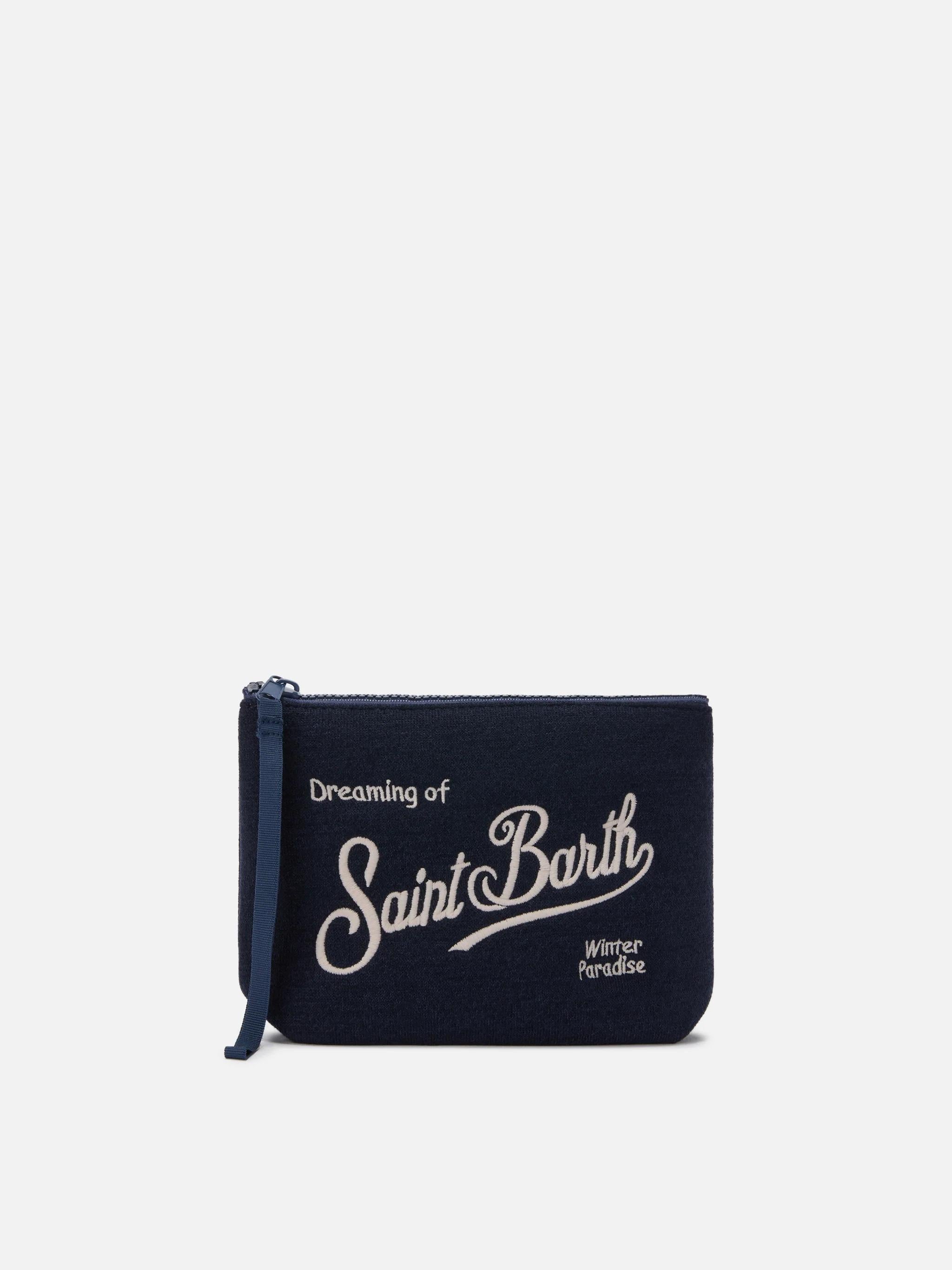 Pochette Aline Wool in misto lana blu ALI0022 00164I MC2 SAINT BARTH 