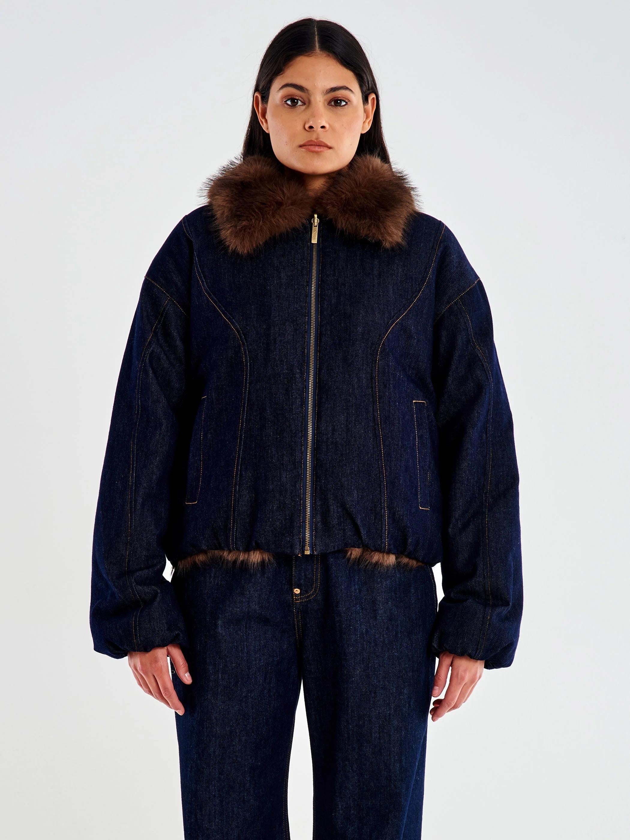Bomber in Denim Raw Double Face TF0080 DENIM VICOLO 
