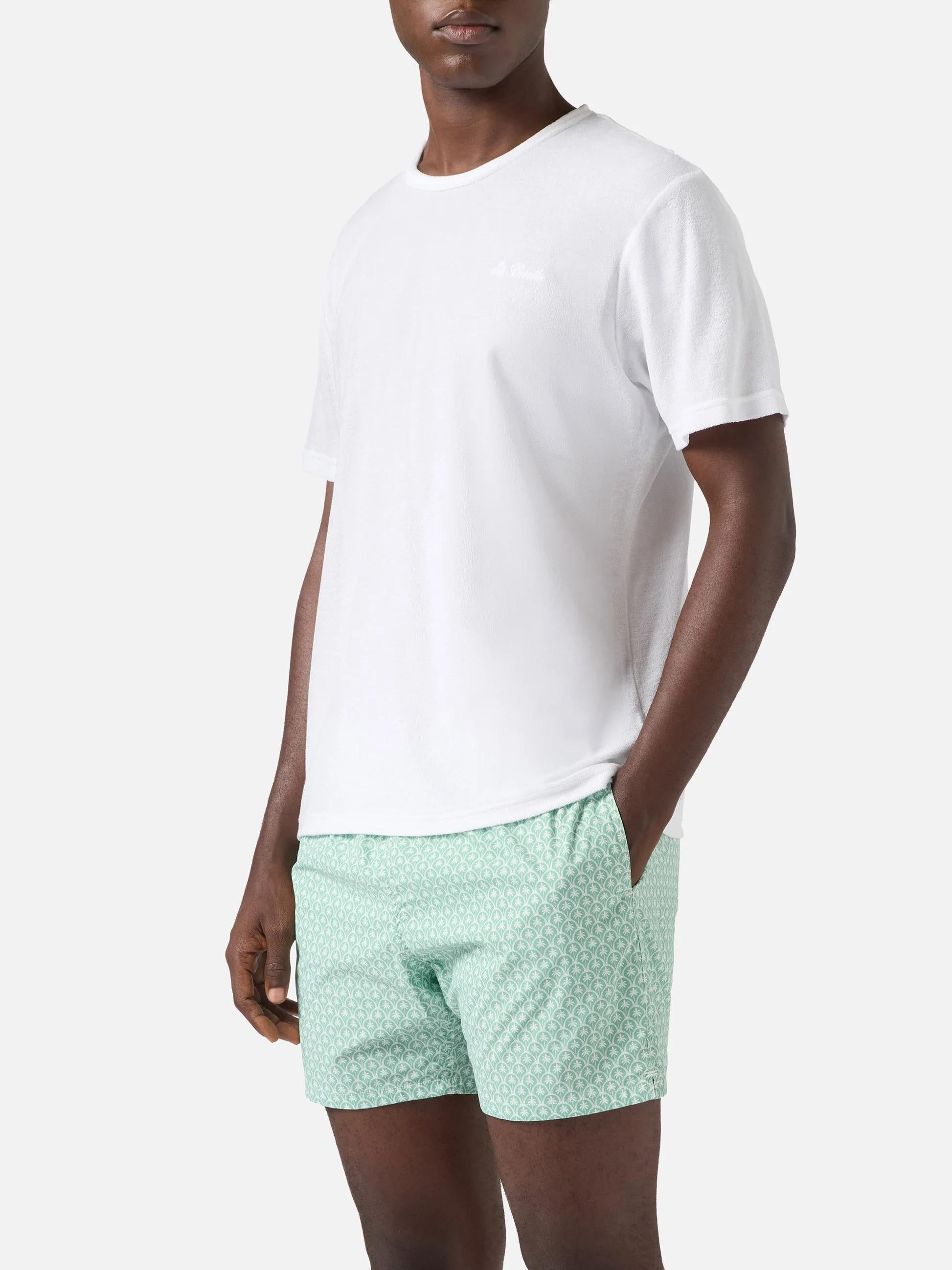 T-shirt Gary in cotone effetto spugna bianca con ricamo logo GAR0002 01163L MC2 SAINT BARTH 