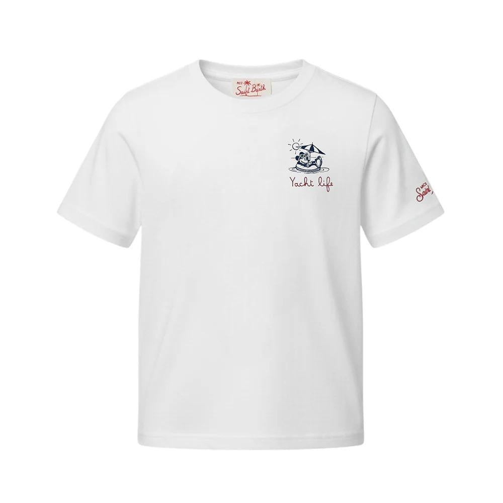 Mc2 Saint Barth T-shirt Bianca Portofino Jr Con Mickey POT0002/02729L Per Bambino POT0002 02729L MC2 SAINT BARTH 