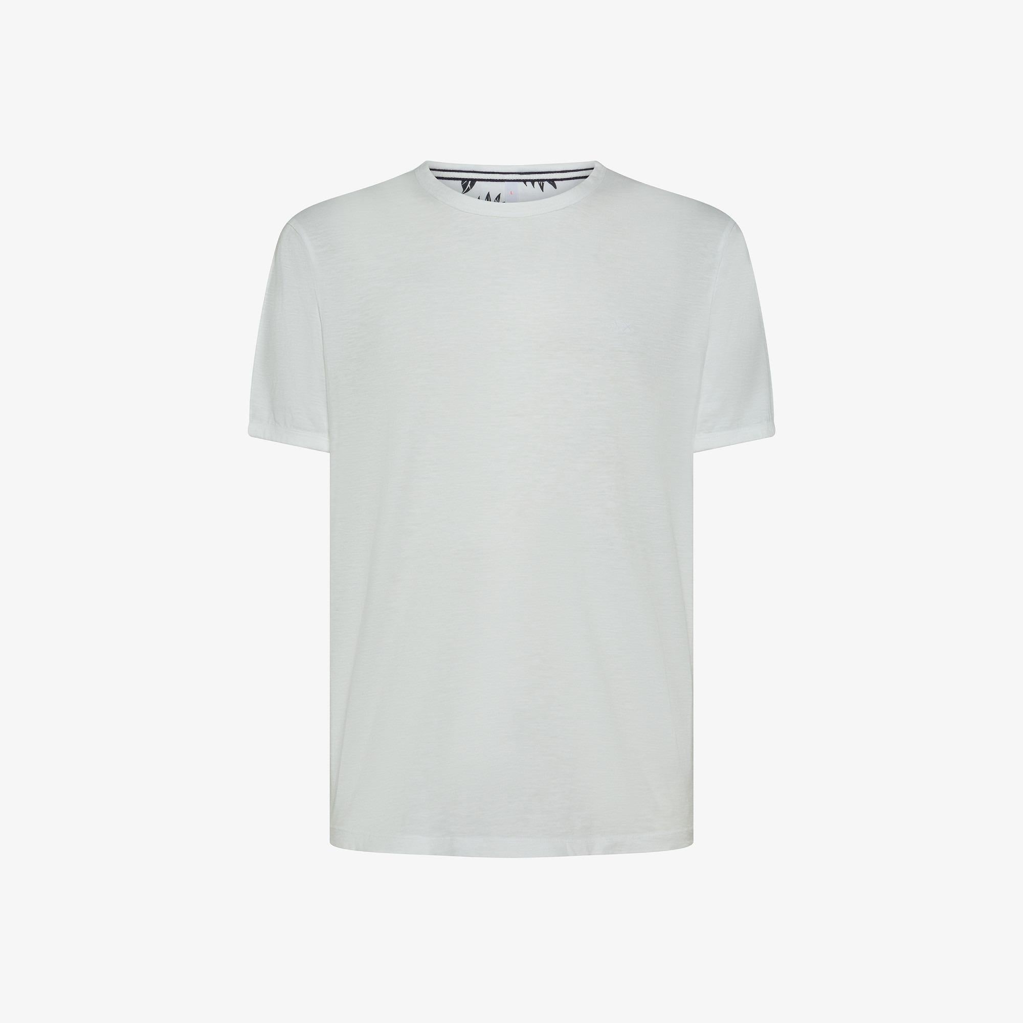 T-shirt in jersey di cotone bianco panna T35118 31 SUN 68 