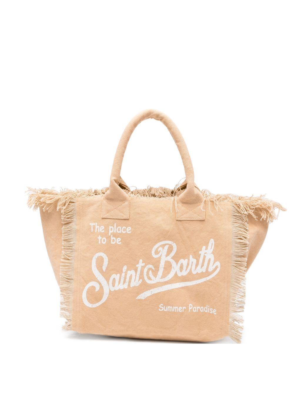 Borsa Vanity MC2 Saint Barth beige con stampa del logo sul davanti VANI001 00102L MC2 SAINT BARTH 
