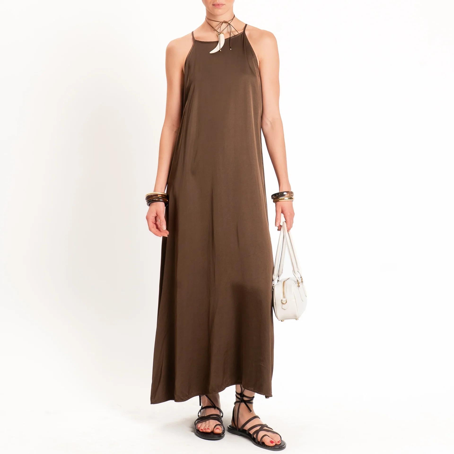 Vicolo-Abito vogatore in satin - chocolate TAB2585 MARRONE SCURO VICOLO 