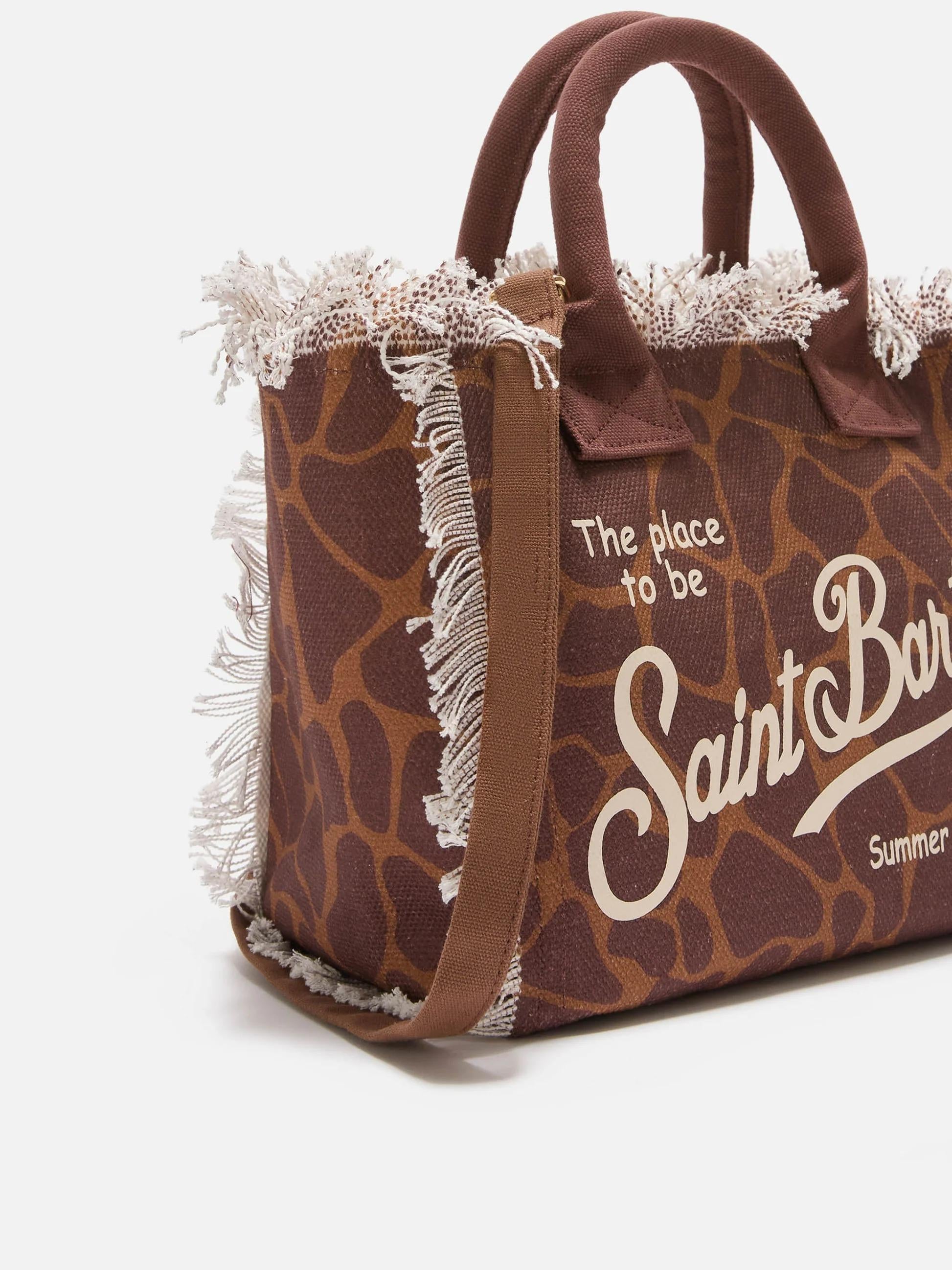 Borsa Colette in canvas con fantasia animalier COL0001 00900L MC2 SAINT BARTH 