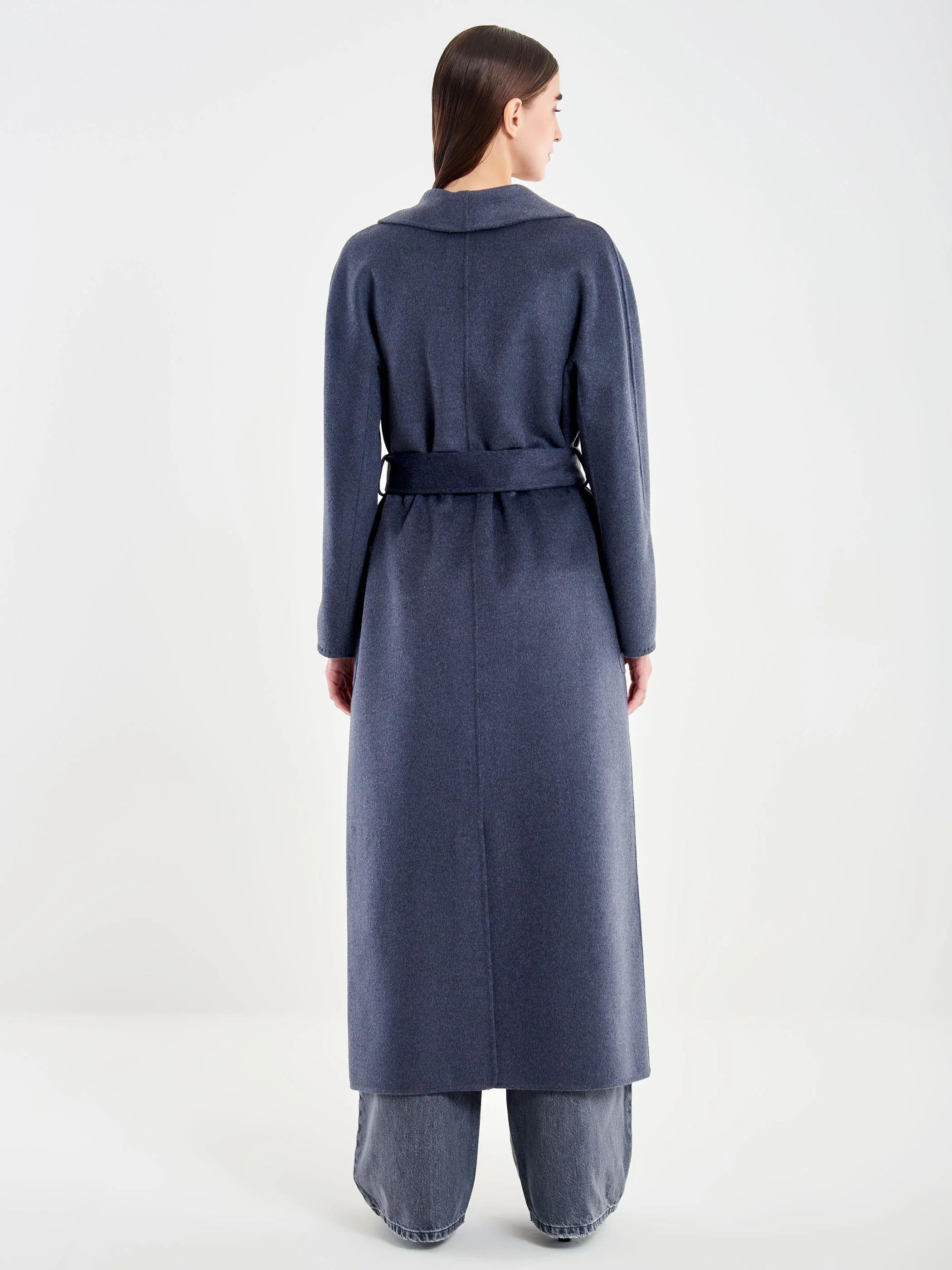 Cappotto Lungo con Cintura grigio antracite TF0004 GRIGIO VICOLO 