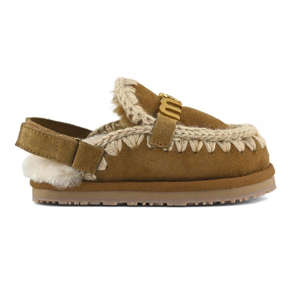 Mou kids slipper whith back strap cognac F25-MU.FK161001A* COG MOu 