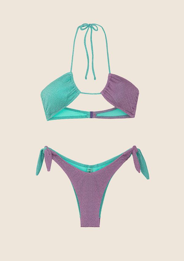 Bikini Donna F**K Fascia con Slip Americano Regolabile Lilla 0931-LC