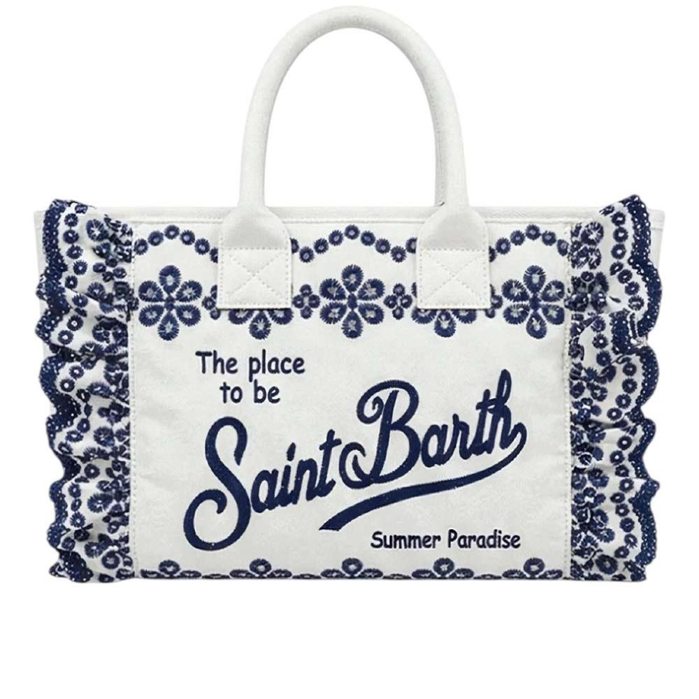 Mc2 Saint Barth Borsa Colette In Sangallo Bianco Con Volant COL0027/02534L COL0027 02534L MC2 SAINT BARTH 