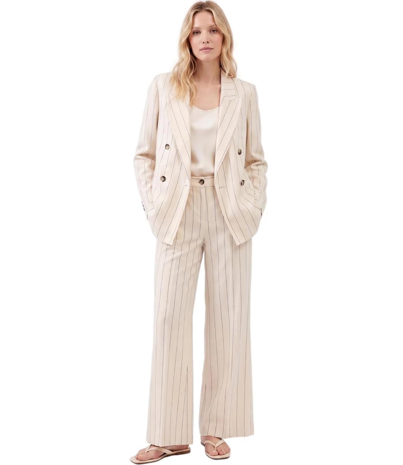 Vicolo Pantalone da Donna - Panna - Tab1675 TAB1675 BURRO/NERO VICOLO 
