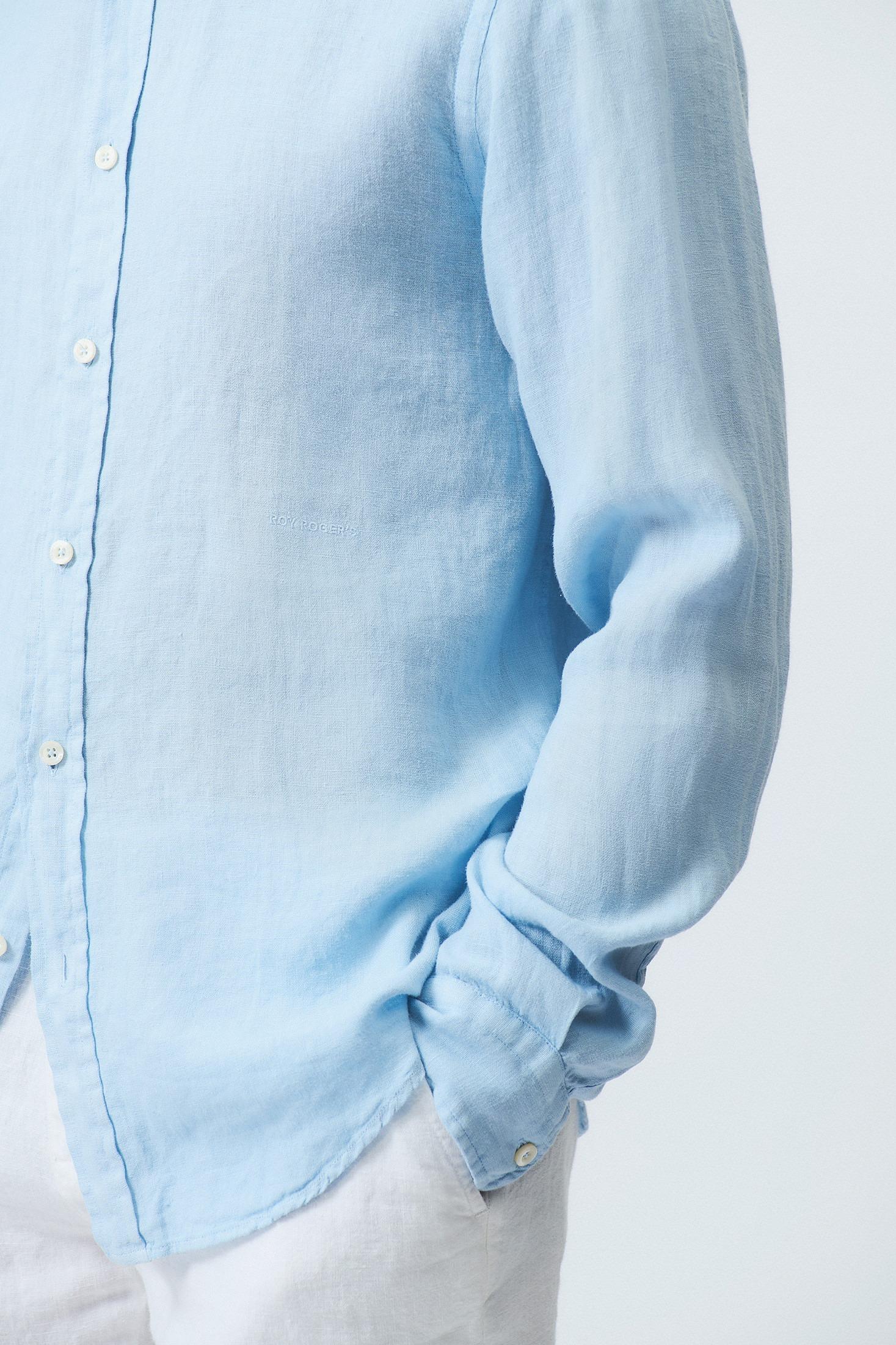 CAMICIA PIERCE IN LINO LIGHT BLUE RRU431P4220569 C0080 ROY ROGER'S 