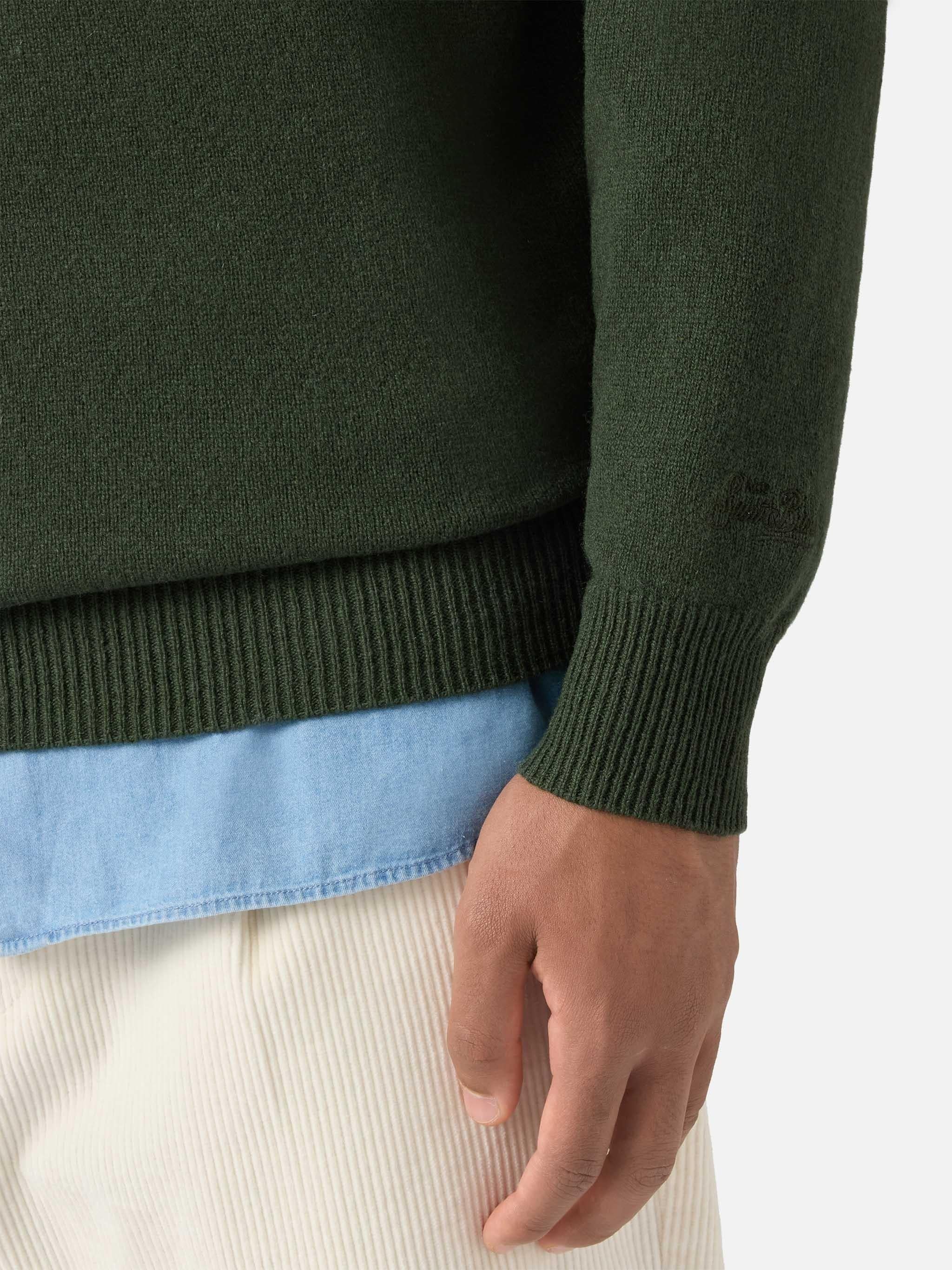 Pullover a mezza zip Jermyn in 100% lambswool british green JERM002 000263I MC2 SAINT BARTH 