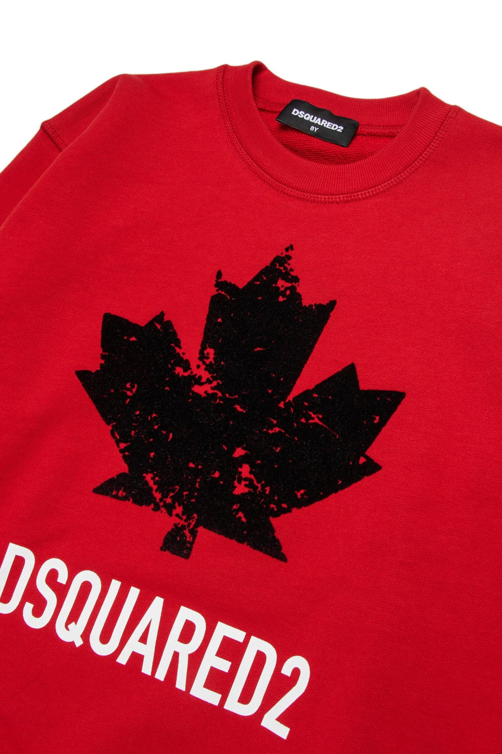 DSQUARED2<BR/>Felpa girocollo con logo Sport rossa DQ3005-D00ZF DQ423 DSQUARED KID 