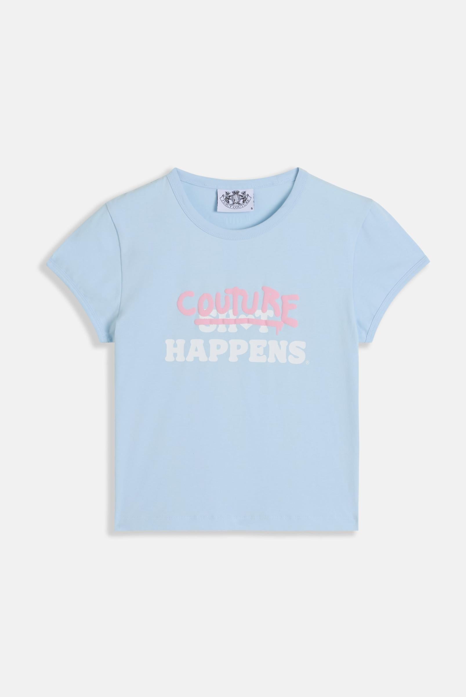 Juicy Couture<BR/>COUTURE HAPPENS BABY - T-shirt con stampa celeste VIJI20735WJ J11 JUICY COUTURE 