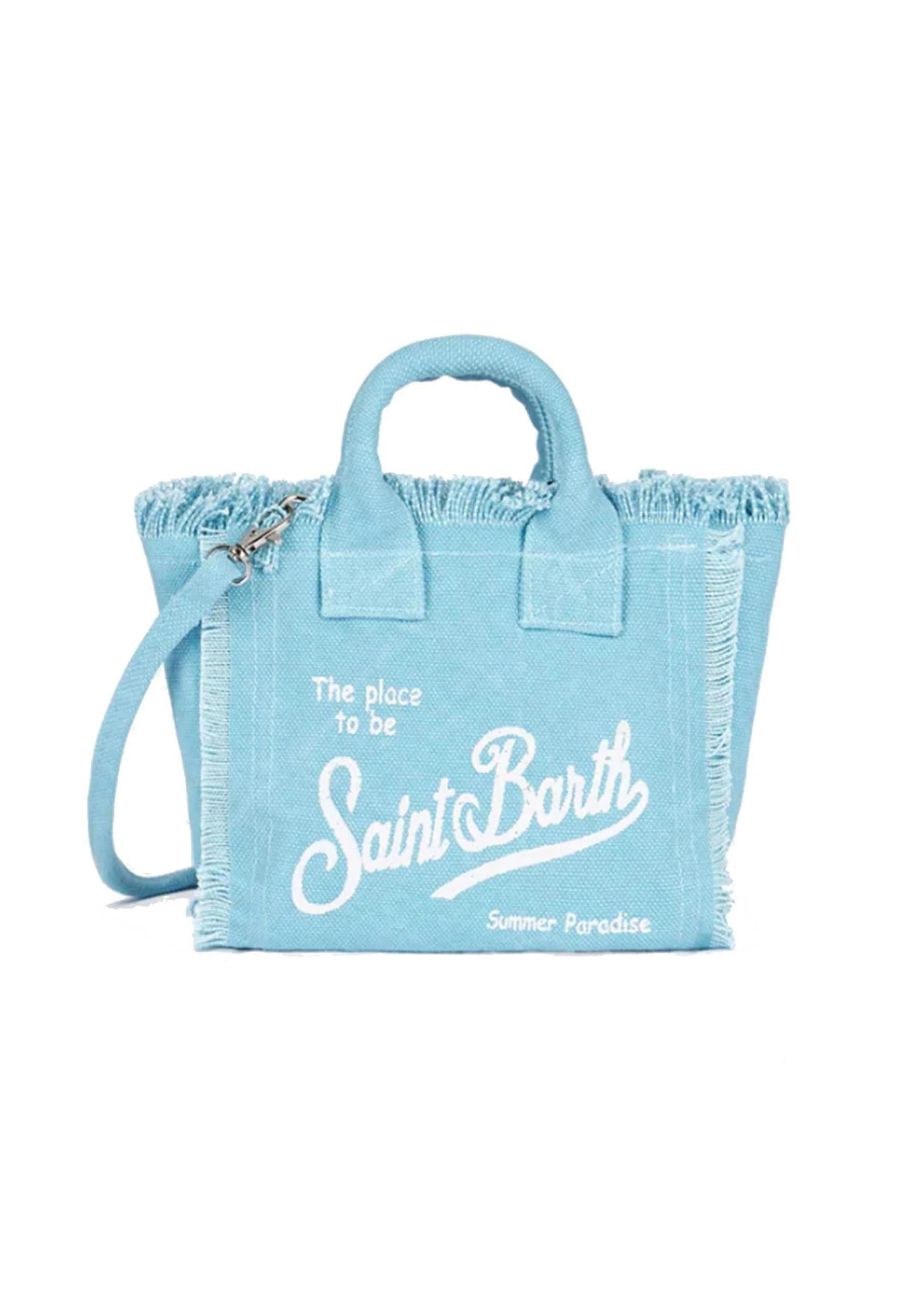Mc2 saint barth Borsa Vanity Mini Canvas Celeste VAMI001 00165L MC2 SAINT BARTH 