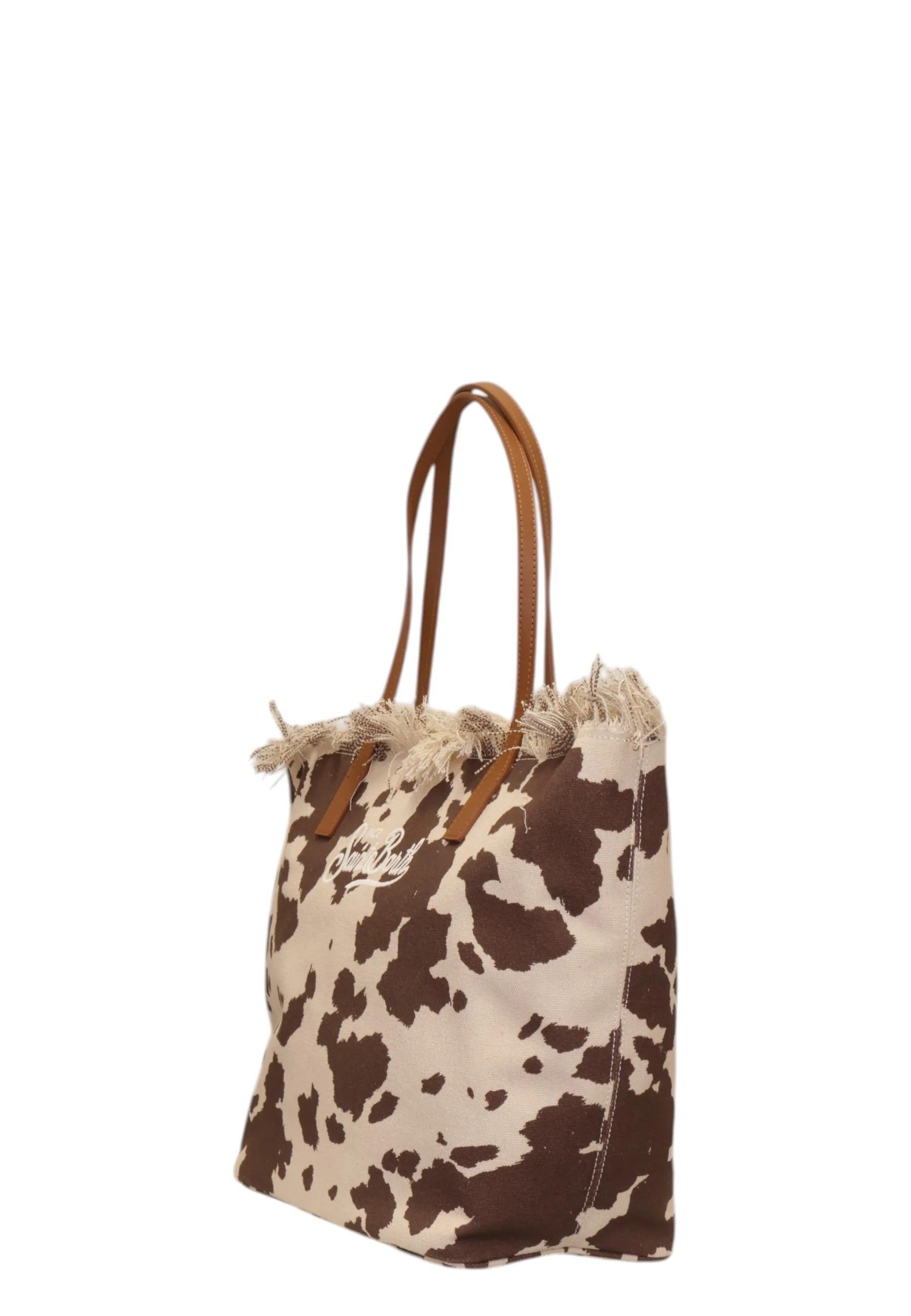 Borsa shopper City medium cow west in canvas con frange CBMF001 01750L MC2 SAINT BARTH 