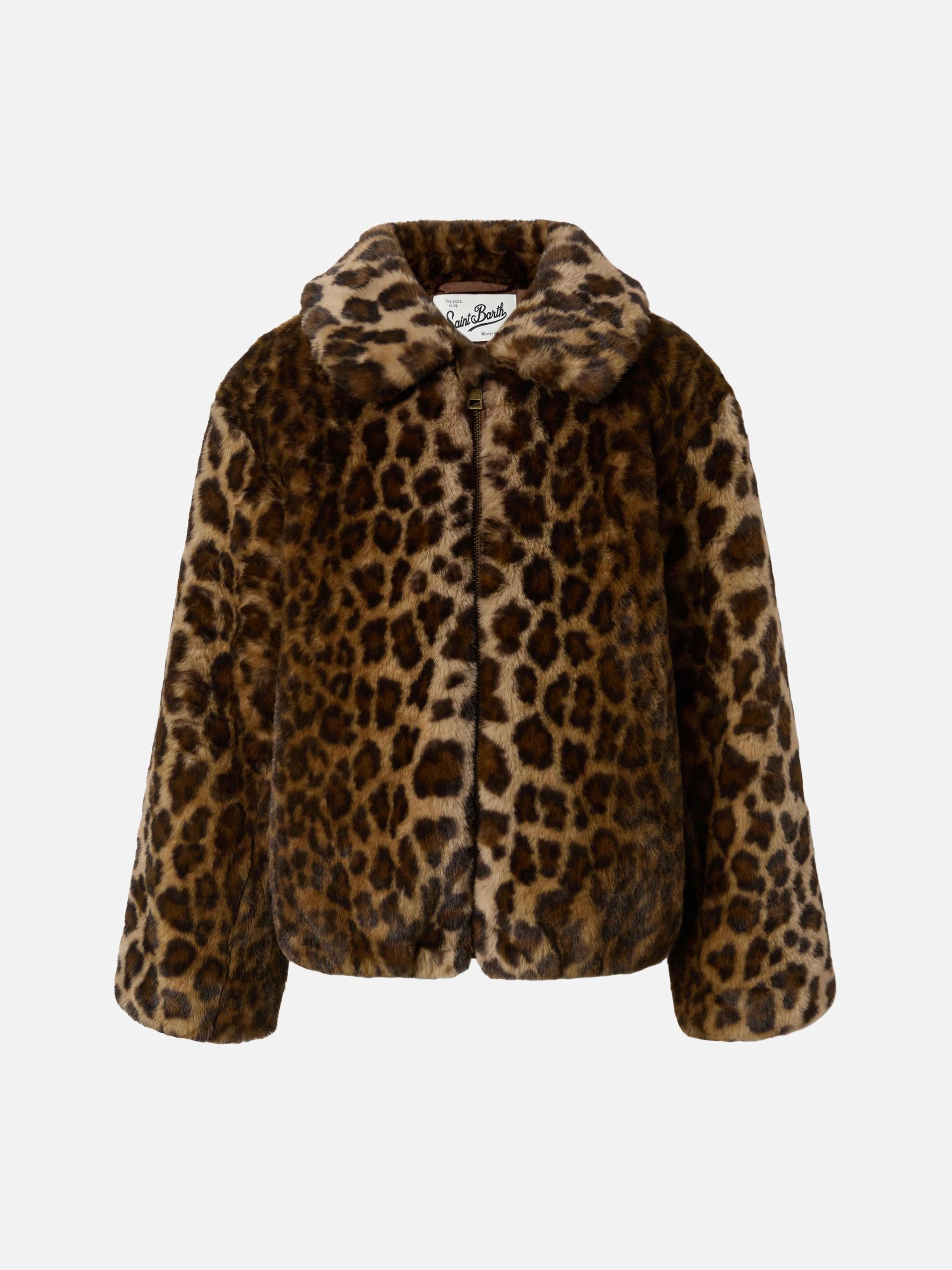 Giacca bambina Aveline in ecopelliccia con stampa leopardata AVL003 00189I MC2 SAINT BARTH 