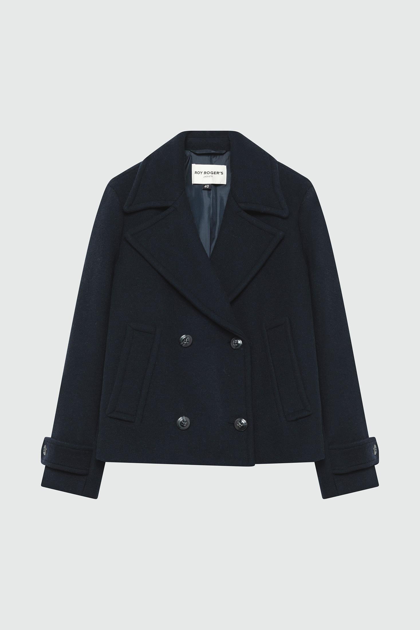 PEACOAT MELTON IN LANA BLU RND398T706XXXX BLUE NAVY ROY ROGER'S 