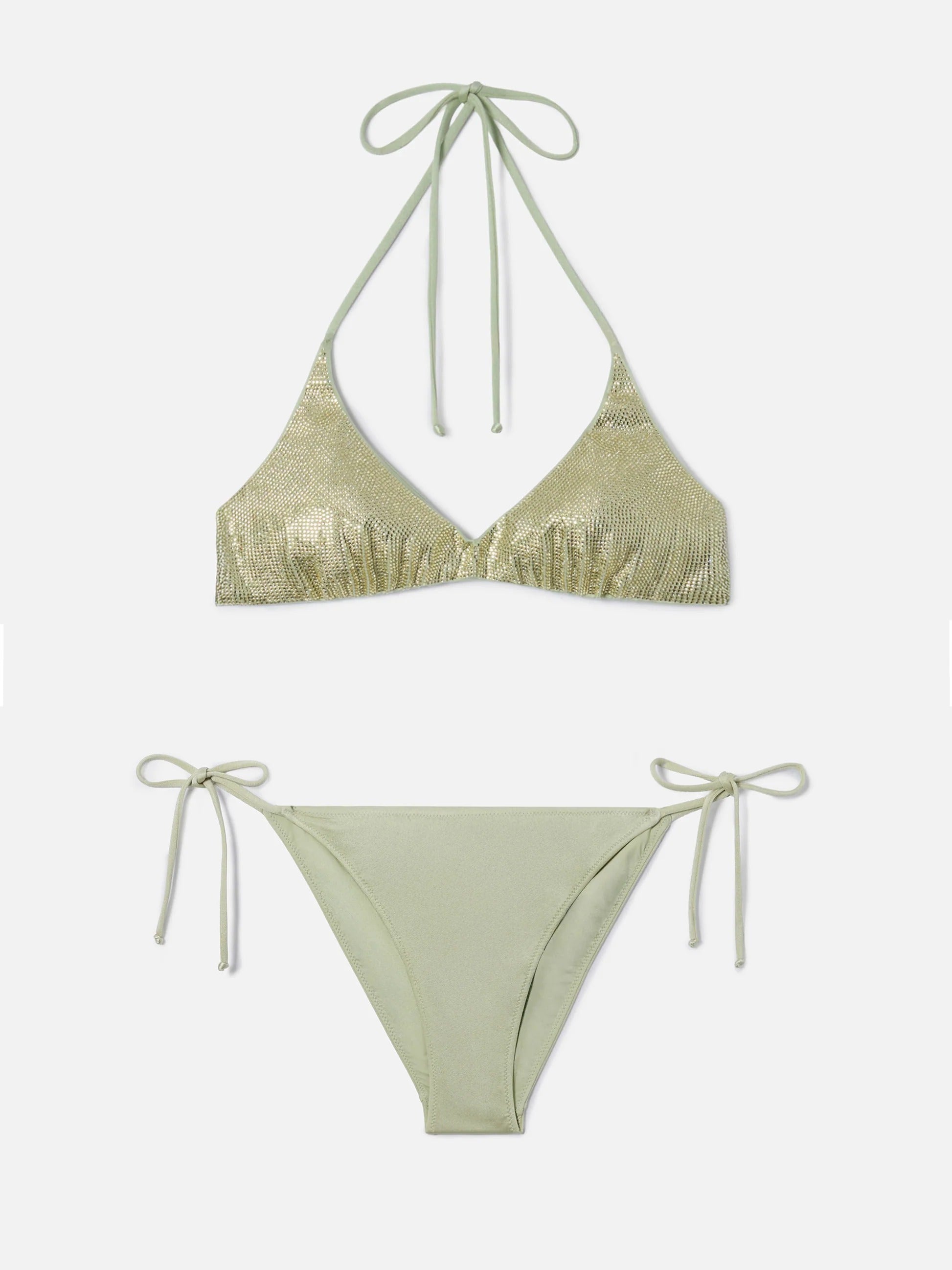 Bikini Hespera- Virgo verde menta con strass