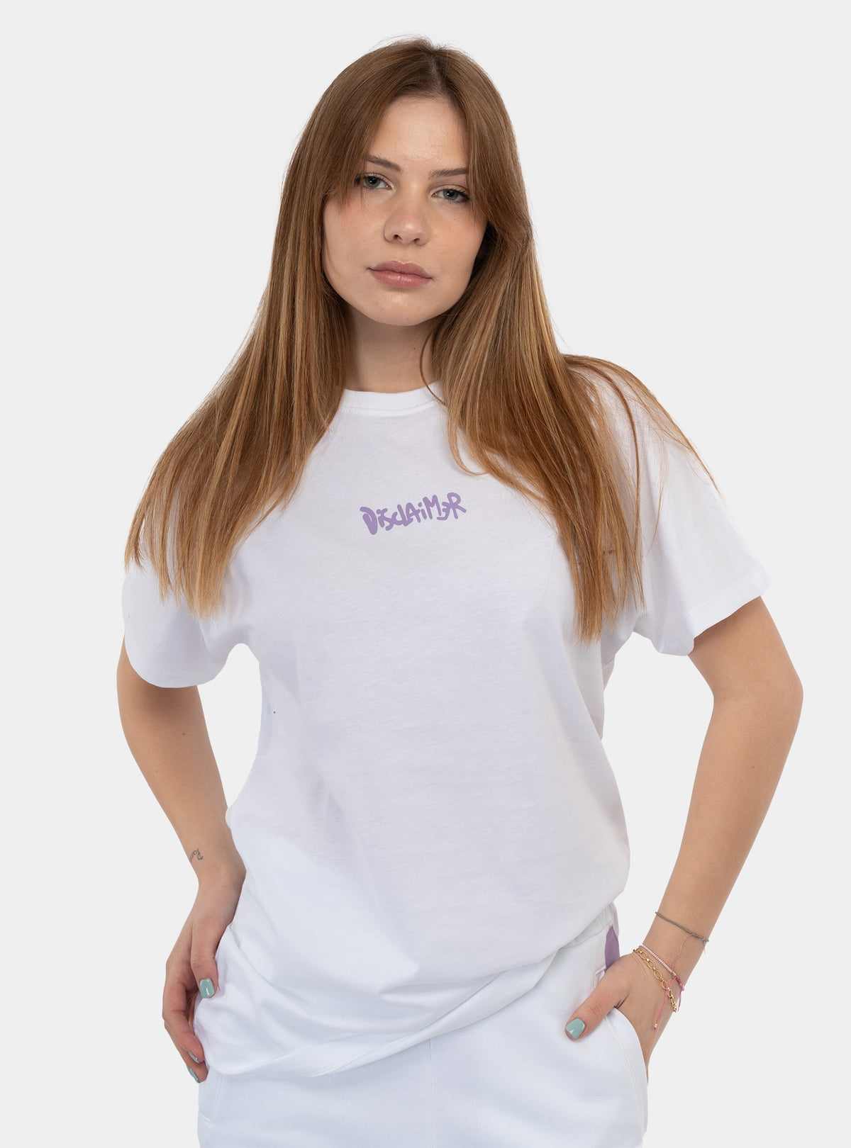 DISCLAIMER Maglia iN Jersey Bianca St.Lilla Maglia Donna Bianco DISCLAIMER Maglia iN Jersey Bianca St.Lilla Maglia Donna Bianco
