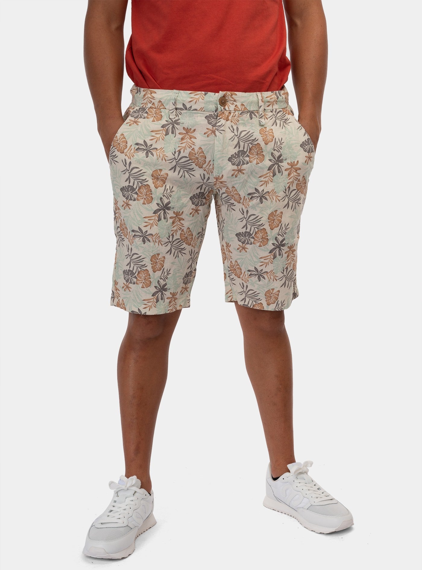 immagine-1-impure-chino-short-comfort-misto-lino-florence-ecru-bermuda-im24ssbm-chs4319-c56