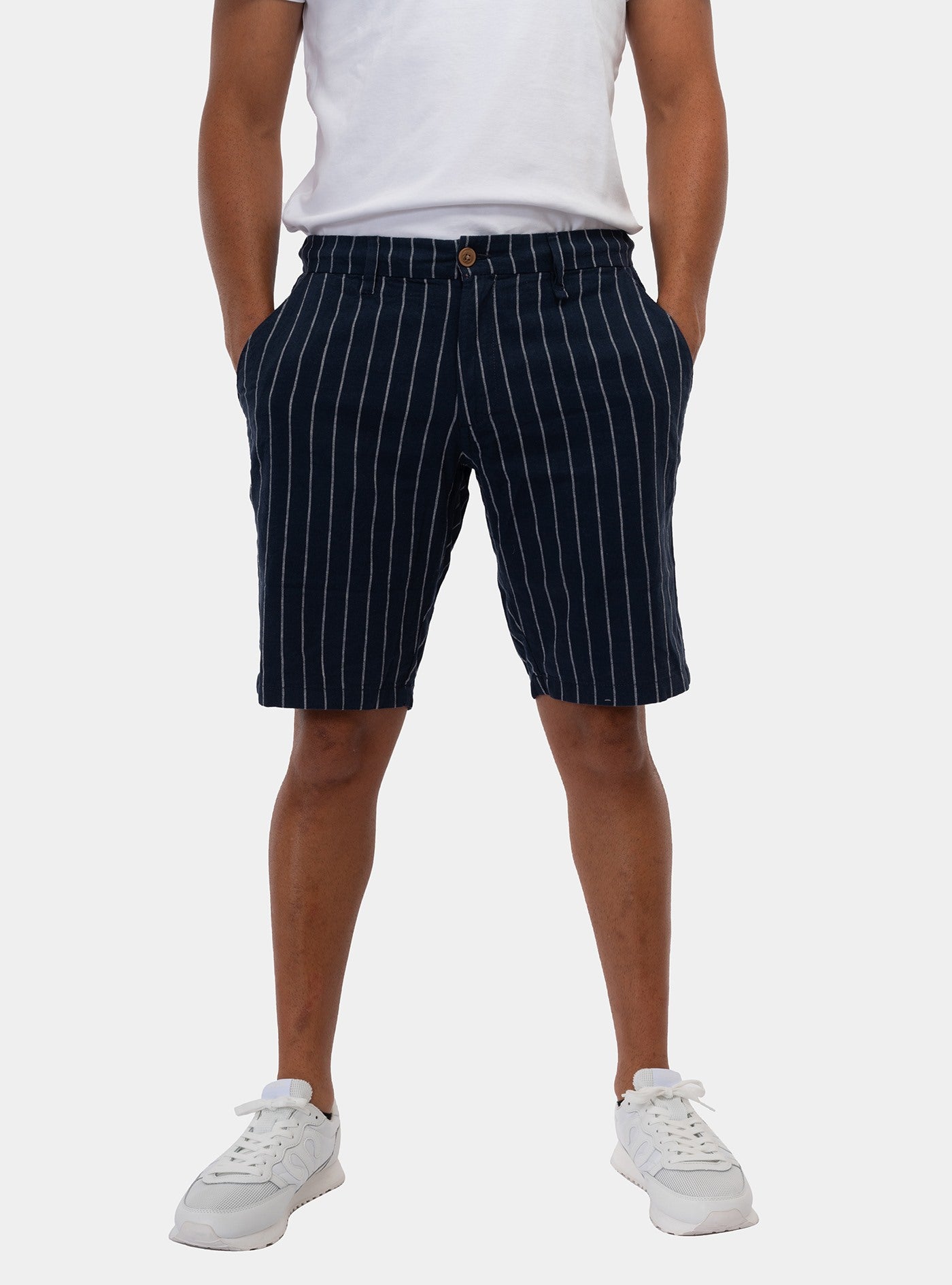 immagine-1-impure-chino-short-comfort-misto-lino-navy-stripe-bermuda-im24ssbm-chs4326-c63