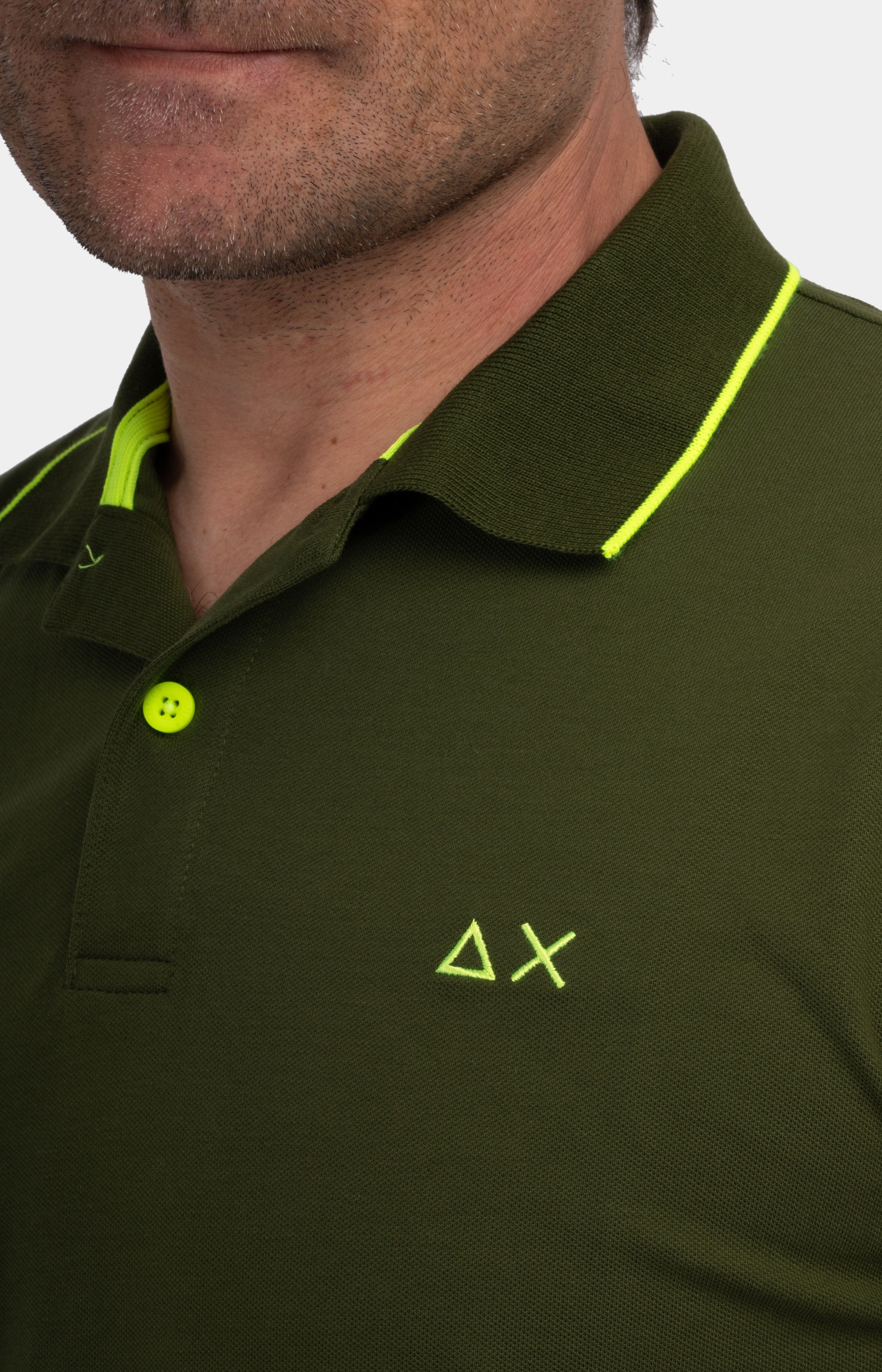 immagine-4-sun-68-polo-small-stripes-fluo-verde-scuro-polo-a34120-37